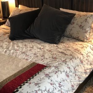 Queen size duvet cover, down insert, and shams
